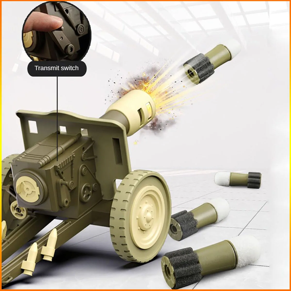 Mortar Launcher Playset Push Tire Mortar Launcher Italian artillery rocket launcher for Kids Boys Girls and Adults Gift toys